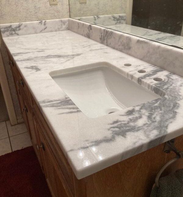 bathroom sink and countertop installation for remodel or new construction